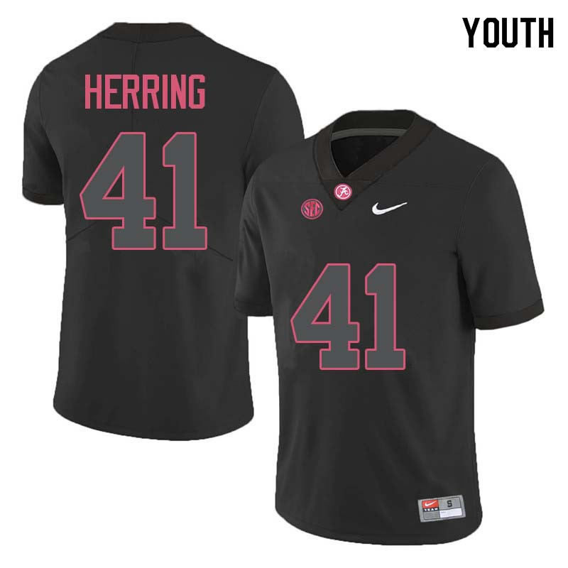 Alabama Crimson Tide Youth Chris Herring #41 Black NCAA Nike Authentic Stitched College Football Jersey IO16N63OM